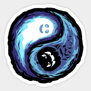 Yin Yang Halloween Sticker